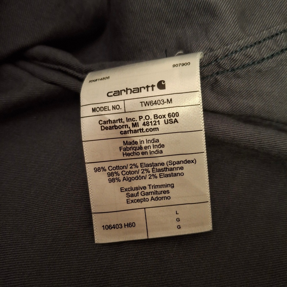Carhartt Mens Relaxed Fit Short Sleeve Button Up Shirt‎ L TW6403M - Picture 8 of 8
